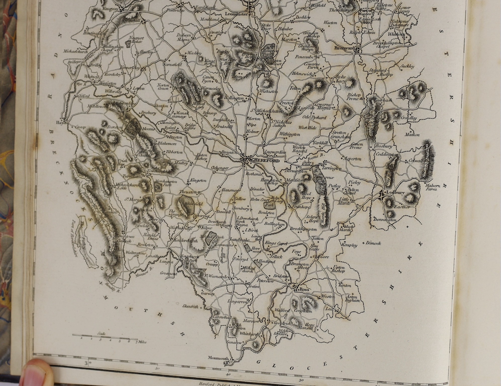 HEREFORD - Duncumb, John - Collections towards the History and Antiquities of the County of Hereford. 2 vols. pictorial title vignettes, county map and 4 others, 2 plans (1d-page), 7 plates and 2 portraits, with text eng